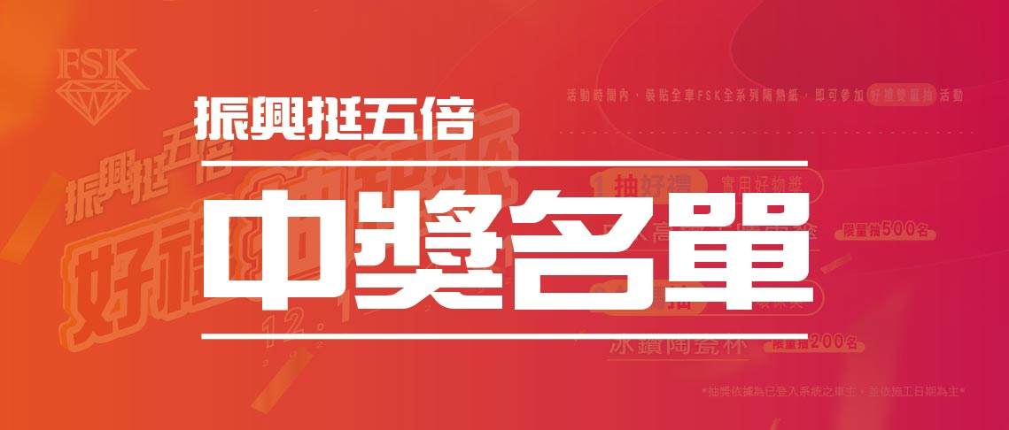 【振興挺五倍 好禮抽起來】中獎名單公布